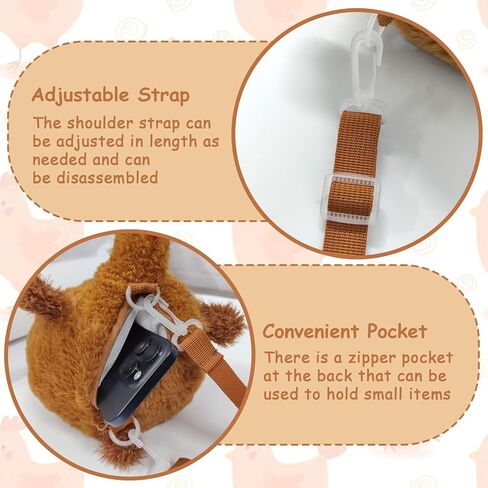 Fluffy Cute Chicken Bag, Funny Chicken Purse with Adjustable Strap, Novelty Hen Crossbody Shoulder Bag for Women in Kuwait