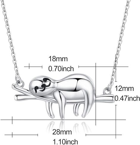 JUSTKIDSTOY Sterling Silver Sloth Jewelry Set: Pendant Necklace, Adjustable Bracelet, Stud Earrings (3 Pieces) - Women's, Girls' Unisex Animal Sloth Charm Gift for Any Occasion in Saudi Arabia