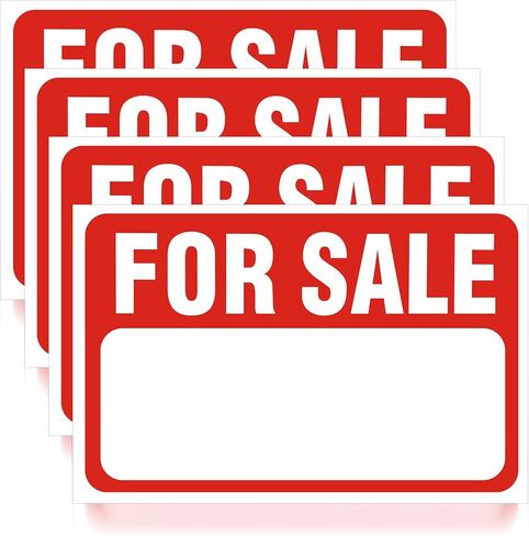 4PCS For Sale Sign for Car Sticker, For Sale Signs for Car, 12x8 Inch Self-Adhesive Vinyl Sale-Sign Decal for Indoor and Outdoor Advertising Signage, For Sale-Sign Sticker for Garage, Boat, Yard, Home in Saudi Arabia