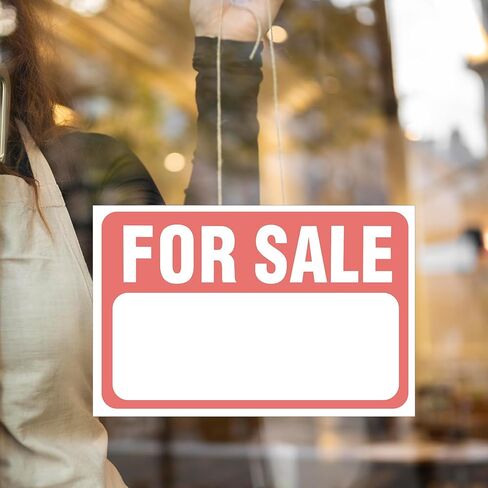 4PCS For Sale Sign for Car Sticker, For Sale Signs for Car, 12x8 Inch Self-Adhesive Vinyl Sale-Sign Decal for Indoor and Outdoor Advertising Signage, For Sale-Sign Sticker for Garage, Boat, Yard, Home in Saudi Arabia
