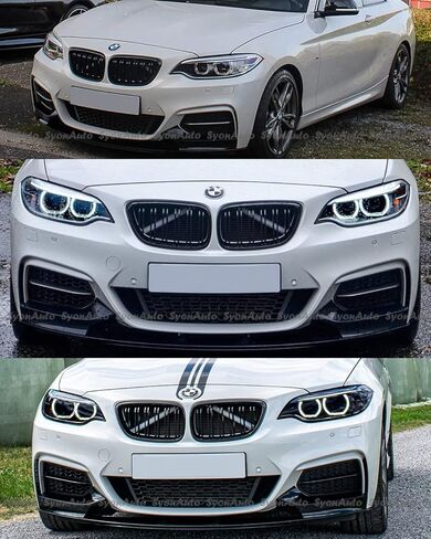 FITS 2014-2021 BMW F22 2 SERIES GLOSSY BLACK MP STYLE 2PCS FRONT BUMPER LIP SPLITTER KIT in Saudi Arabia
