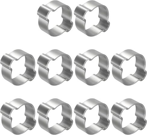 25Pcs Stainless Steel Double Ear Hose Clamps, Adjustable 24-28mm Heavy Duty O Clip Crimp Rings, Two Ears Cinch Rings Crimp Pinch Fitting for Automotive, Tubing, Fuel in Saudi Arabia