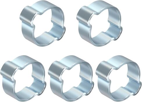 10Pcs Galvanized Steel Double Ear Hose Clamps, Adjustable 16.2-20mm Heavy Duty O Clip Crimp Rings, Zinc-Plated Two Ears Cinch Rings Crimp Pinch Fitting for Automotive, Tubing, Fuel in Saudi Arabia