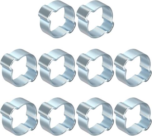 10Pcs Galvanized Steel Double Ear Hose Clamps, Adjustable 16.2-20mm Heavy Duty O Clip Crimp Rings, Zinc-Plated Two Ears Cinch Rings Crimp Pinch Fitting for Automotive, Tubing, Fuel in Saudi Arabia