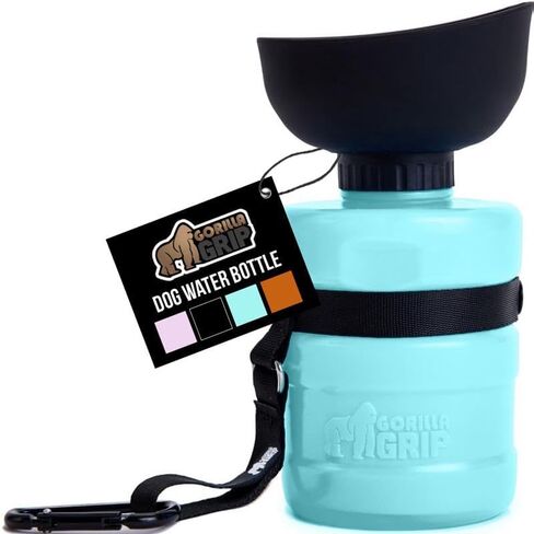 GORILLA GRIP Dog Water Bottle, Portable Water Bowl Dispenser for Dogs, 12 oz Leak Proof Pet Travel Squeeze Bottles, Food Grade Silicone, To Go Puppy Essentials, Hiking Camping Trip Accessories, Orange in Saudi Arabia
