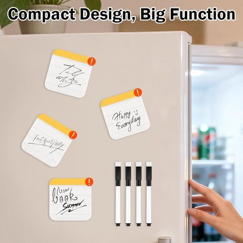 4-Pack Mini Magnetic Memo Board for Fridge, Small Dry Erase Board with 4 Markers, Reusable DIY Message Note Pad for Kitchen Office Home, Cute Fridge Magnet for Shopping List.(Ins Style) in Saudi Arabia