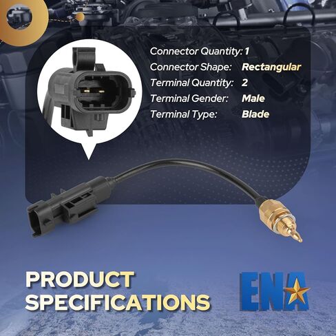 ENA Engine Coolant Temperature Sensor Compatible with Jeep Ram Fiat Dodge Chrysler Cherokee Compass Renegade ProMaster City Dart 500 500L 500X 1.4L 2.4L l4 2012-2023 Replaces TX237 68088241AA in Saudi Arabia