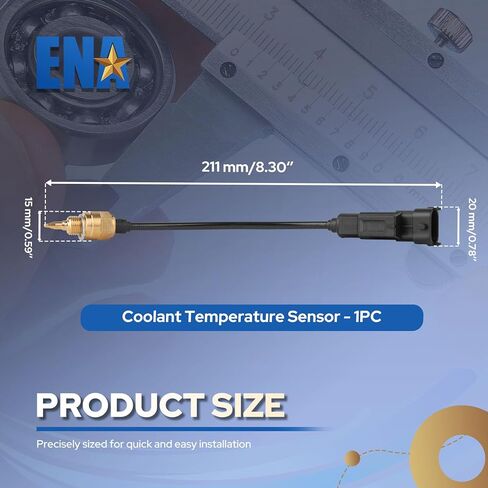 ENA Engine Coolant Temperature Sensor Compatible with Jeep Ram Fiat Dodge Chrysler Cherokee Compass Renegade ProMaster City Dart 500 500L 500X 1.4L 2.4L l4 2012-2023 Replaces TX237 68088241AA in Saudi Arabia