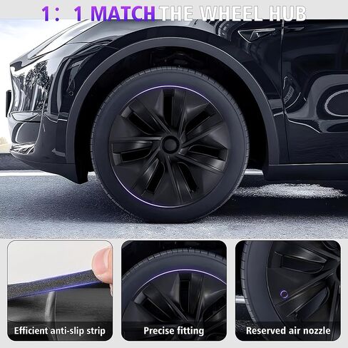 19 Inches Wheel Covers for Tesla Model Y 2024 2023 2022 2021, Hub Protection Accessory, Replacement for Model Y Rim Protector, ABS Hubcaps 4-Piece in Saudi Arabia