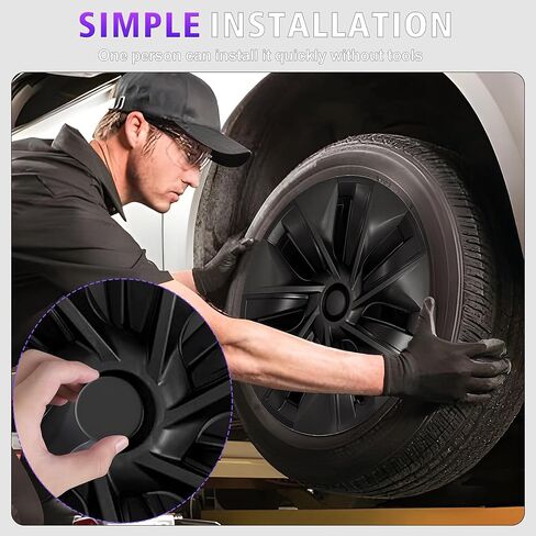 19 Inches Wheel Covers for Tesla Model Y 2024 2023 2022 2021, Hub Protection Accessory, Replacement for Model Y Rim Protector, ABS Hubcaps 4-Piece in Saudi Arabia