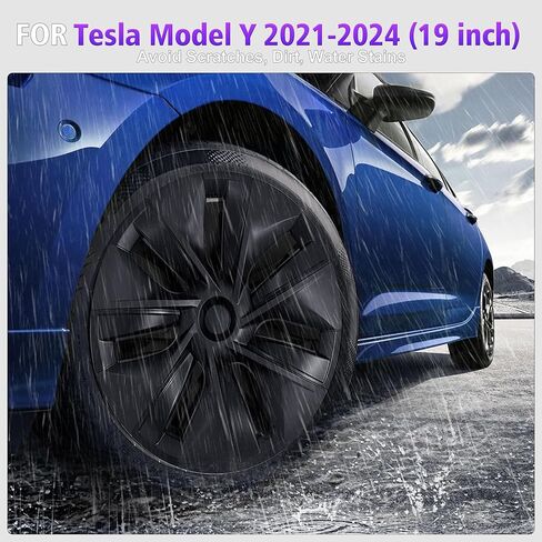 19 Inches Wheel Covers for Tesla Model Y 2024 2023 2022 2021, Hub Protection Accessory, Replacement for Model Y Rim Protector, ABS Hubcaps 4-Piece in Saudi Arabia