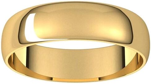 خاتم زفاف سونيا جويلز من الذهب الأصفر عيار 14 قيراط مقاس 5 ملم رفيع كلاسيكي عادي - مقاس 10 in Kuwait