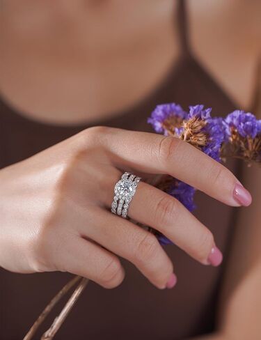 IMOLOE Lab Grown Diamond Wedding Bands for Women, 0.32 Carat Evil Eye Stackable Ring Trendy Eternity Rings in 18K White Gold Plated Sterling Silver Size 7.5 – Shine Bright, Spend Light in Kuwait