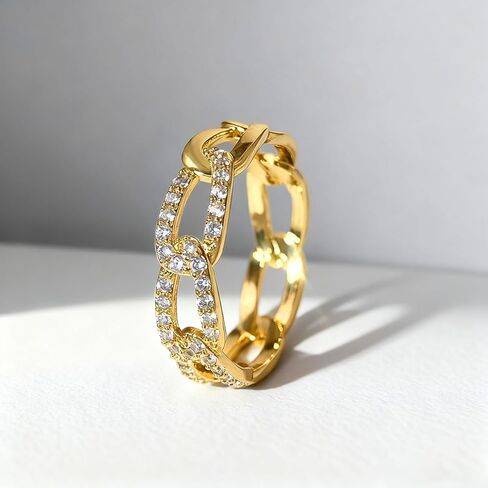 Ideal for Wedding or Everyday Micro-pave Buckle Rings Stylish Lady's Gift Women's Rings Wear Fine Christmas Gift in Saudi Arabia