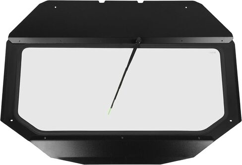 Front Glass Windshield Window Compatible with 2017+ Can-Am Maverick X3 W/Manual Wiper, Glass Windscreen with Aluminum Frame, Powder Coated Black in Saudi Arabia