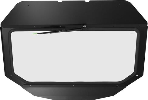 Front Glass Windshield Window Compatible with 2017+ Can-Am Maverick X3 W/Manual Wiper, Glass Windscreen with Aluminum Frame, Powder Coated Black in Saudi Arabia
