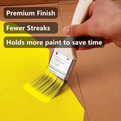 5 Piece Paint Brushes Paint Brush Set Flat and Angle Brushes for All Latex and Oil Paints in Saudi Arabia