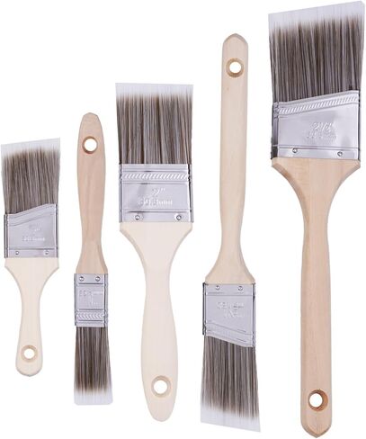 5 Piece Paint Brushes Paint Brush Set Flat and Angle Brushes for All Latex and Oil Paints in Saudi Arabia