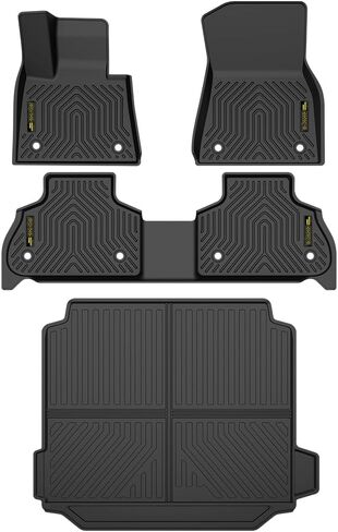 GRAND ORANGE 1st & 2nd Row Black 2PCS Floor Mats Fit Chevy Silverado GMC Sierra 1500 Double Cab 2019-2024 TPE All Weather Protection Interior Accessories Floor Liners Black Alfombras para Carro in Saudi Arabia