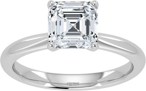 خاتم خطوبة ألماس سوليتير لاب جرو 1.00-5.00 قيراط معتمد من IGI للنساء من الذهب الأبيض والأصفر عيار 14 قيراط 4 شقوق (لون E-F VS1-VS2 وضوح تنظيف العين) in Kuwait