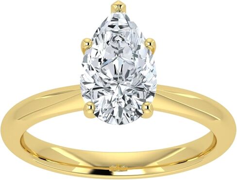 خاتم خطوبة ألماس سوليتير لاب جرو 1.00-5.00 قيراط معتمد من IGI للنساء من الذهب الأبيض والأصفر عيار 14 قيراط 4 شقوق (لون E-F VS1-VS2 وضوح تنظيف العين) in Kuwait