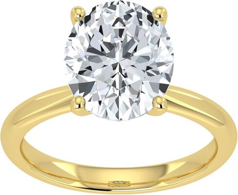 خاتم خطوبة ألماس سوليتير لاب جرو 1.00-5.00 قيراط معتمد من IGI للنساء من الذهب الأبيض والأصفر عيار 14 قيراط 4 شقوق (لون E-F VS1-VS2 وضوح تنظيف العين) in Kuwait