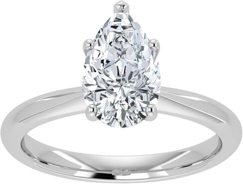 خاتم خطوبة ألماس سوليتير لاب جرو 1.00-5.00 قيراط معتمد من IGI للنساء من الذهب الأبيض والأصفر عيار 14 قيراط 4 شقوق (لون E-F VS1-VS2 وضوح تنظيف العين) in Kuwait