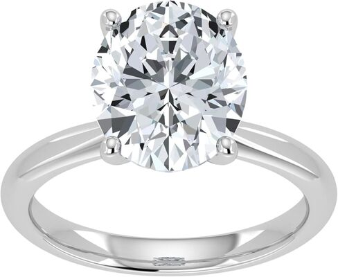 خاتم خطوبة ألماس سوليتير لاب جرو 1.00-5.00 قيراط معتمد من IGI للنساء من الذهب الأبيض والأصفر عيار 14 قيراط 4 شقوق (لون E-F VS1-VS2 وضوح تنظيف العين) in Kuwait