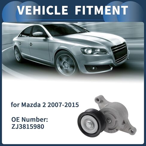 Belt Tensioner Drive Belt Tensioner Pulley Assembly for Mazda 2 2007-2015 No.ZJ3815980 Metal 1 Pc in Saudi Arabia