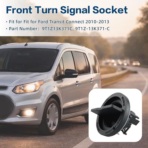 2Pcs Front Turn Signal Socket Fit for Ford Transit Connect 2010-2013 Replace 9T1Z13K371C 9T1Z-13K371-C ABS Material Socket in Kuwait