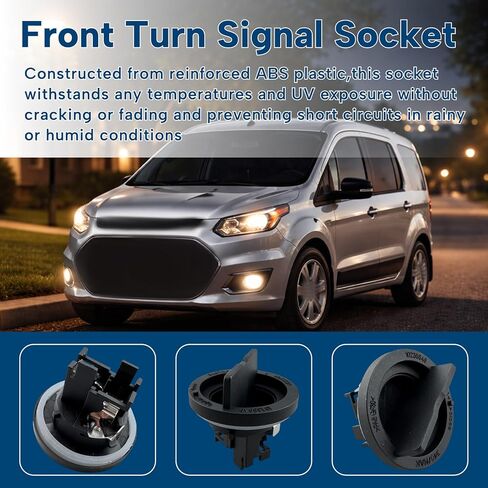 2Pcs Front Turn Signal Socket Fit for Ford Transit Connect 2010-2013 Replace 9T1Z13K371C 9T1Z-13K371-C ABS Material Socket in Kuwait