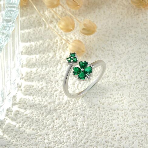 Clover Ring 925 Sterling Silver Four Leaf Clover Ring St Patricks Day Jewelry Gifts for Women in Saudi Arabia