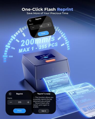 Phomemo Shipping Label Printer with Touchable Screen, 4x6 Bluetooth Thermal Label Printer with Built-in Label Holder, D420D Thermal Printers for Small Business, Compatible with USPS, Tiktok, Amazon in Saudi Arabia