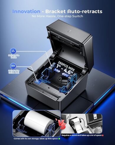 Phomemo Shipping Label Printer with Touchable Screen, 4x6 Bluetooth Thermal Label Printer with Built-in Label Holder, D420D Thermal Printers for Small Business, Compatible with USPS, Tiktok, Amazon in Saudi Arabia