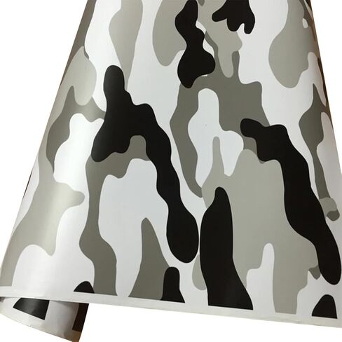 Queenbox 1.3x5ft مطبوعة نمط التمويه سيارة يلتف الفينيل الهواء الإصدار لاصق فيلم ورقة لMorotcycle، أحمر أبيض كامو in Kuwait