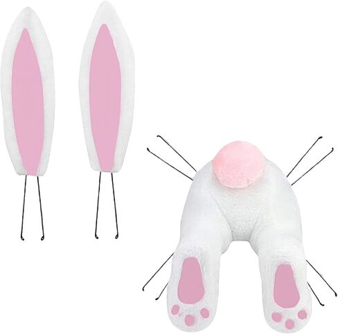 أرنب عيد الفصح بعقب لإكليل الباب الديكور الباب الأمامي الربيع لطيف أرنب الأذن بأعقاب إكليل مرفق للمنزل الجدار الشنق in Kuwait