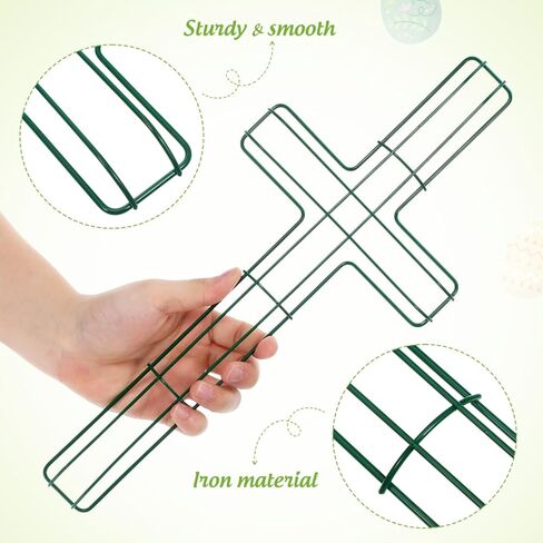 Wire Cross Wreath Frame: 2Pcs Cross Shaped Metal Wire Wreath Frame Form Floral Garden s Metal for Easter Christmas Holiday Church DIY Craft Project - 16 Inch in Saudi Arabia