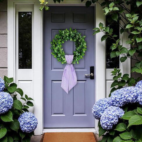 2 Pieces Christmas Wreath Sash for Front Door, Purple Stripes Seersucker Sash Holiday Wedding Wreath Accessories for Home Baby Shower Birthday Decorations in Saudi Arabia