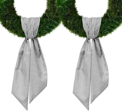 قطعتان من وشاح إكليل عيد الميلاد للباب الأمامي، وشاح قطني مخطط باللون الأرجواني، إكسسوارات إكليل الزفاف للعطلات في المنزل وديكورات أعياد الميلاد وحفلات استقبال المولود الجديد in Kuwait