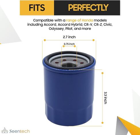استبدال فلتر الزيت Seentech لـ 15400-PLM-A02 - جزء عالي الأداء غير OEM - يناسب Honda Accord، CR-V، Civic، Odyssey، Pilot (1983-2022) in Kuwait
