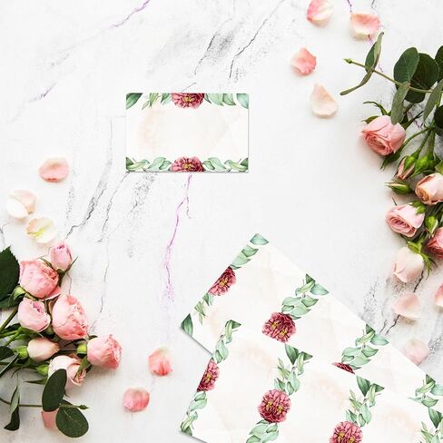Blank Name Tags Red Floral Theme | Perforated 2.25 x 3.5 Inch Name Tag Stickers | 100pcs Name Stickers Name Badge for Wedding, Party, Bridal Shower and Baby Shower in Saudi Arabia