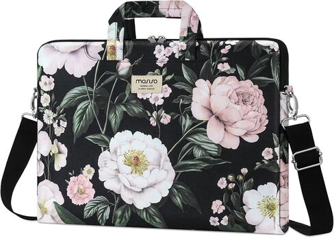 MOSISO Laptop Bag for Women, 15.6 inch Computer Bags Compatible with MacBook Pro 16 inch, HP, Dell, Lenovo, Asus Notebook, 15-15.6 inch Laptop Messenger Shoulder Sleeve with Strap, Gorgeous Peony in Saudi Arabia