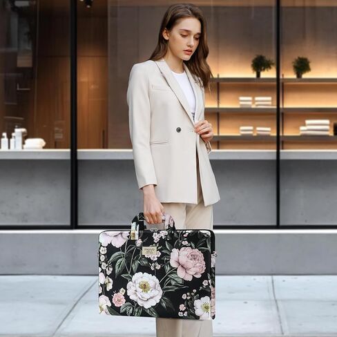 MOSISO Laptop Bag for Women, 15.6 inch Computer Bags Compatible with MacBook Pro 16 inch, HP, Dell, Lenovo, Asus Notebook, 15-15.6 inch Laptop Messenger Shoulder Sleeve with Strap, Gorgeous Peony in Saudi Arabia