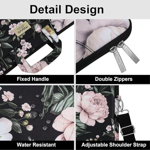 MOSISO Laptop Bag for Women, 15.6 inch Computer Bags Compatible with MacBook Pro 16 inch, HP, Dell, Lenovo, Asus Notebook, 15-15.6 inch Laptop Messenger Shoulder Sleeve with Strap, Gorgeous Peony in Saudi Arabia