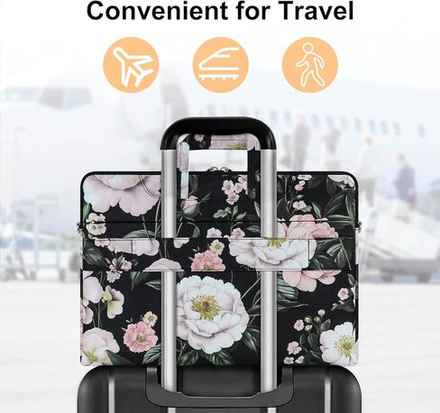 MOSISO Laptop Bag for Women, 15.6 inch Computer Bags Compatible with MacBook Pro 16 inch, HP, Dell, Lenovo, Asus Notebook, 15-15.6 inch Laptop Messenger Shoulder Sleeve with Strap, Gorgeous Peony in Saudi Arabia