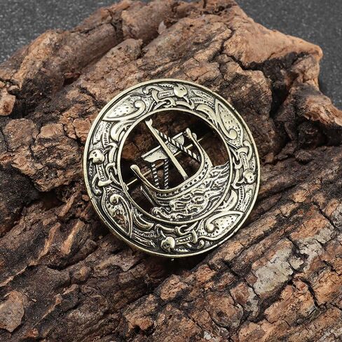 Retro Punk Nordic Odin Sailing Brooch Clothing Pin Men's Fashion Glamor Hip Hop Rock Party Accessory in Saudi Arabia