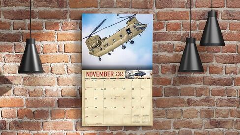 تقويم حائط طائرات الهليكوبتر العسكرية لعام 2026 مقاس 16 شهرًا مقاس كبير جدًا 14 × 22، تقويم طائرات الهليكوبتر في زمن الحرب من شركة KING-Monster Calendars in Kuwait
