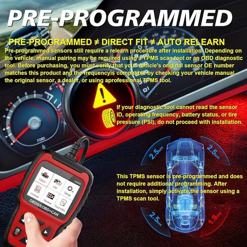Pre-Programmed Tire Pressure Monitoring Sensor 315MHz TPMS Sensor Compatible with Ford 2020-2024 Escape 2020-2023 Explorer 2021-2023 F150, Ranger, for Lincoln Corsair 4PCS OE-JX7Z1A189C in Kuwait