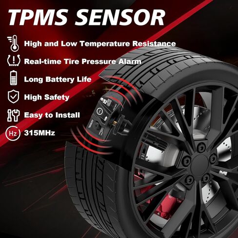 Pre-Programmed Tire Pressure Monitoring Sensor 315MHz TPMS Sensor Compatible with Ford 2020-2024 Escape 2020-2023 Explorer 2021-2023 F150, Ranger, for Lincoln Corsair 4PCS OE-JX7Z1A189C in Kuwait