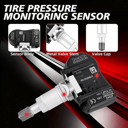 Pre-Programmed Tire Pressure Monitoring Sensor 433MHz TPMS Sensor Compatible with Jeep 2021-2024 Grand Cherokee Gladiator Wrangler, for Maserati Grecale 4PCS Replace 68339096AB 68339096AA in Kuwait